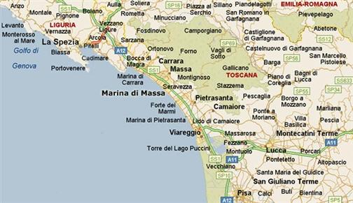 Mappa geografica della Toscana